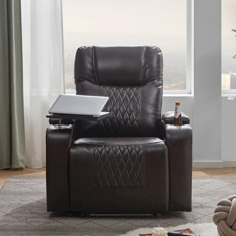 Fauteuil inclinable Nestfair Power Motion avec 2 porte-gobelets et tablette pivotante à 360°