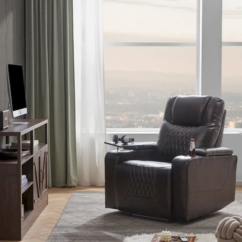 Fauteuil inclinable Nestfair Power Motion avec 2 porte-gobelets et tablette pivotante à 360°
