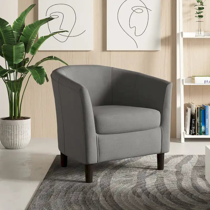 Fauteuils d'appoint modernes en forme de tonneau, Fauteuils club confortables