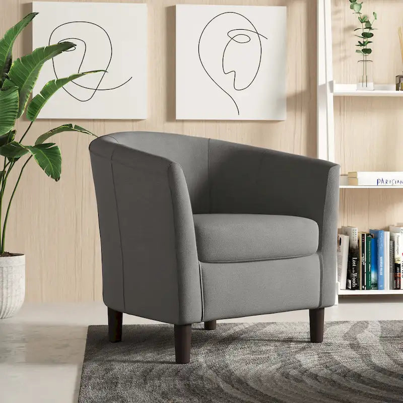 Fauteuils d'appoint modernes en forme de tonneau, Fauteuils club confortables