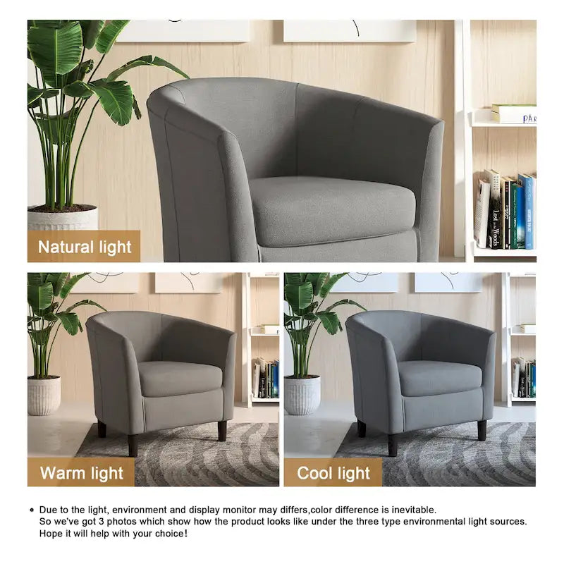 Fauteuils d'appoint modernes en forme de tonneau, Fauteuils club confortables