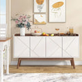 Buffet de cuisine de 140 cm, vaisselier, table d'appoint, bar à café avec rangement et portes pour salle à manger, salon, entrée