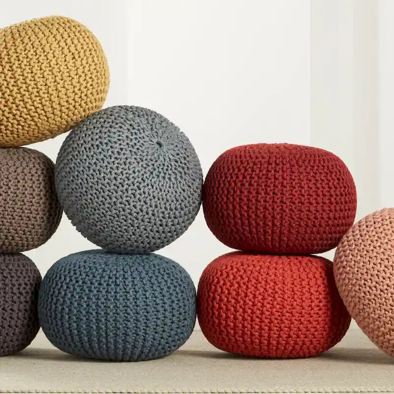Pouf rond Asilah d'intérieur et d'extérieur - 20x20x14