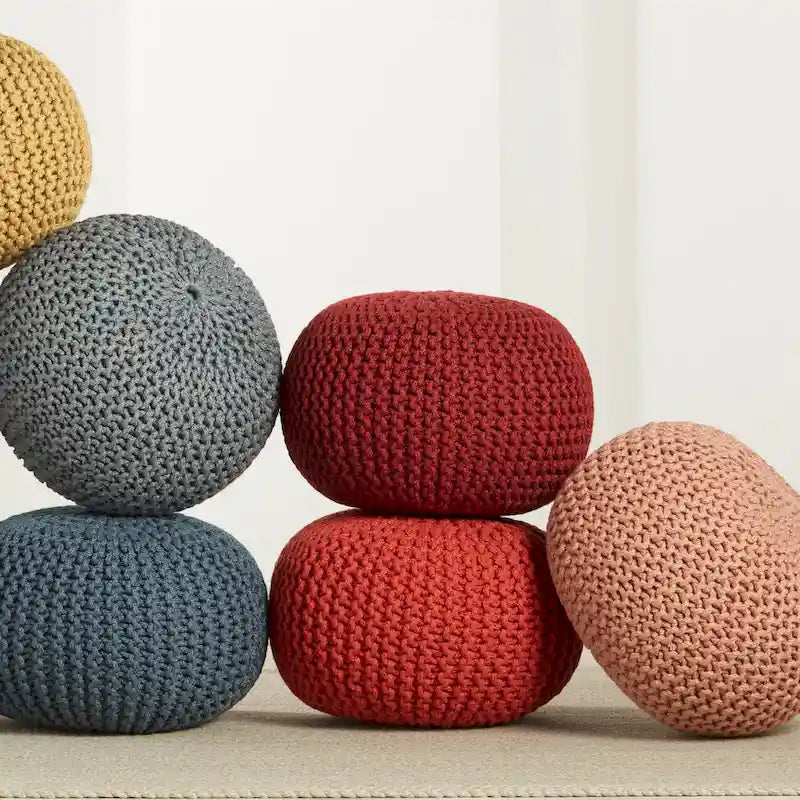 Pouf rond Asilah d'intérieur et d'extérieur - 20x20x14