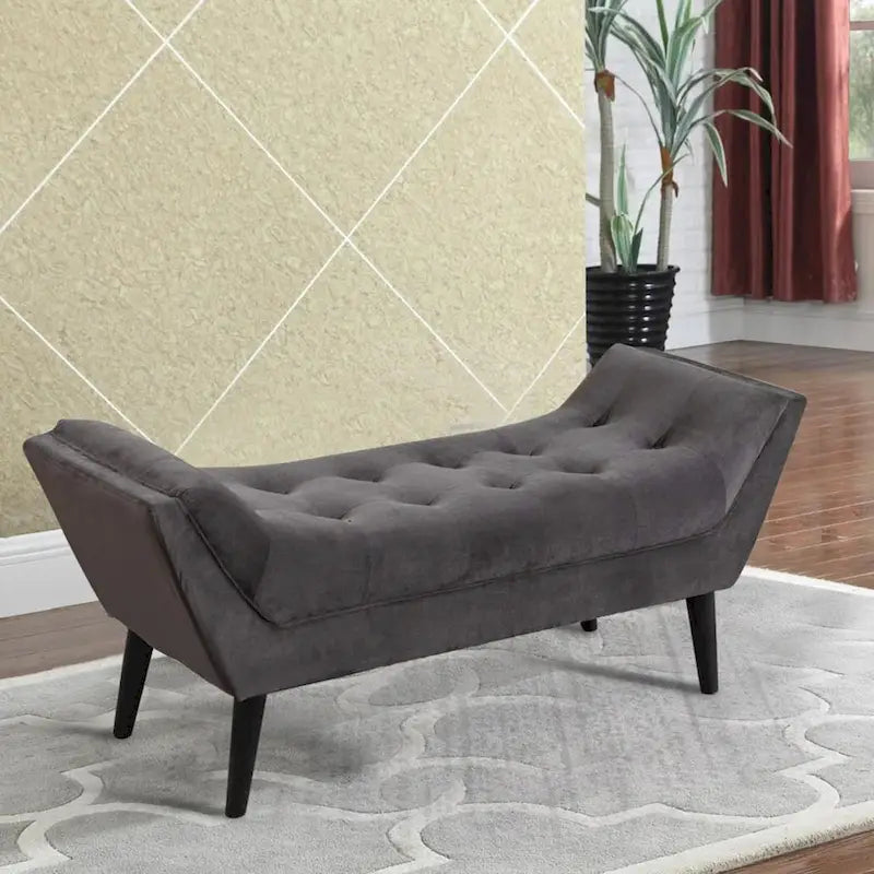 Banc de bout de lit Andeworld, banc d'entrée, pouf moderne en tissu pour couloir avec pieds en bois