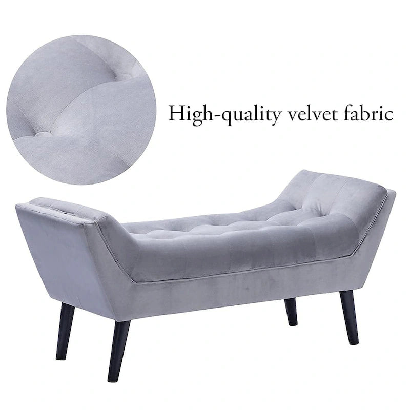 Banc de bout de lit Andeworld, banc d'entrée, pouf moderne en tissu pour couloir avec pieds en bois