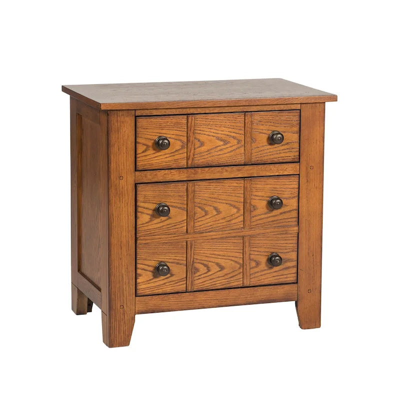 Table de nuit rustique pour chambre à coucher « Grandpa's Cabin » - Sable ou Chêne vieilli