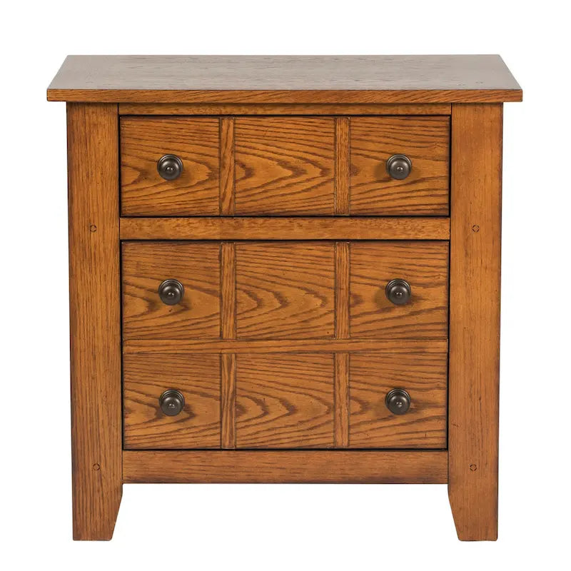 Table de nuit rustique pour chambre à coucher « Grandpa's Cabin » - Sable ou Chêne vieilli