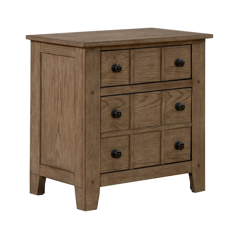 Table de nuit rustique pour chambre à coucher « Grandpa's Cabin » - Sable ou Chêne vieilli