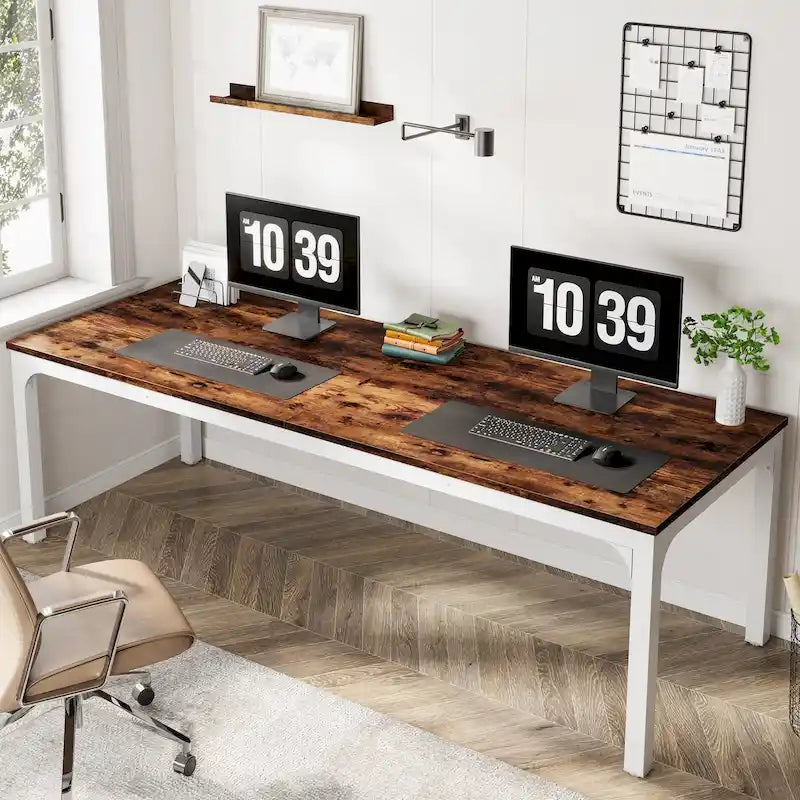 Bureau d'ordinateur extra-long de 200 cm pour 2 personnes
