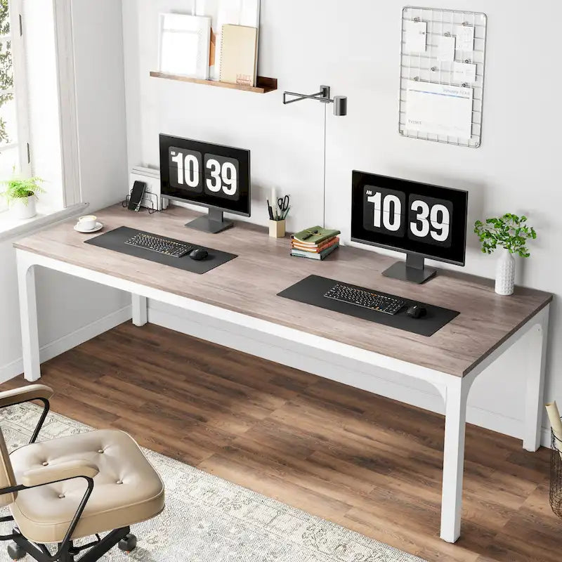 Bureau d'ordinateur extra-long de 200 cm pour 2 personnes