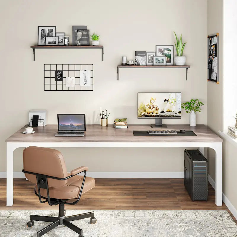 Bureau d'ordinateur extra-long de 200 cm pour 2 personnes