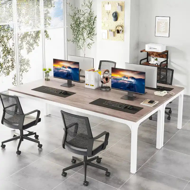 Bureau d'ordinateur extra-long de 200 cm pour 2 personnes