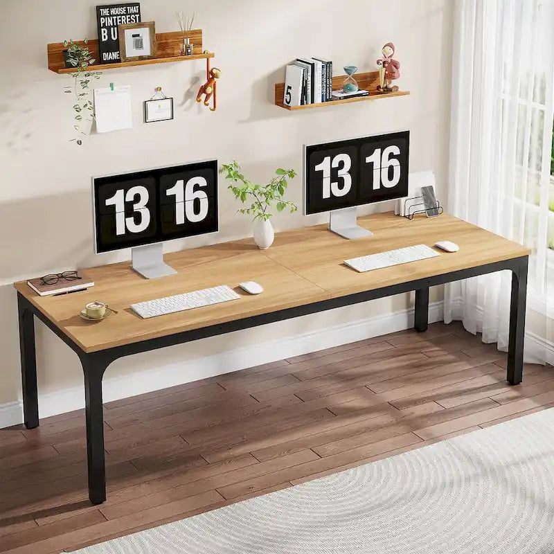 Bureau d'ordinateur extra-long de 200 cm pour 2 personnes