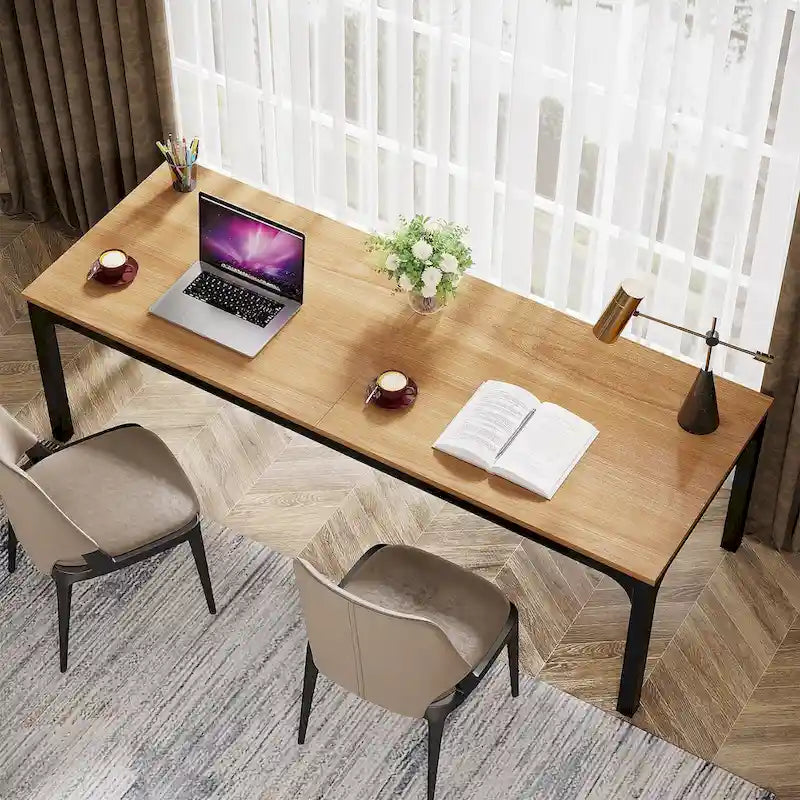 Bureau d'ordinateur extra-long de 200 cm pour 2 personnes