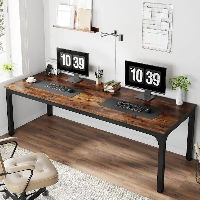 Bureau d'ordinateur extra-long de 200 cm pour 2 personnes