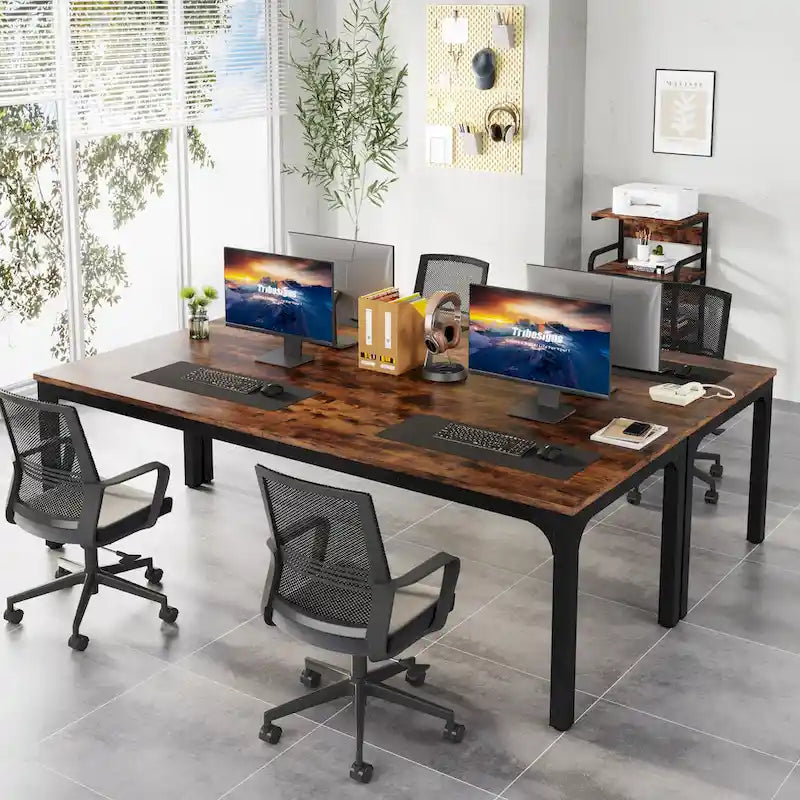 Bureau d'ordinateur extra-long de 200 cm pour 2 personnes