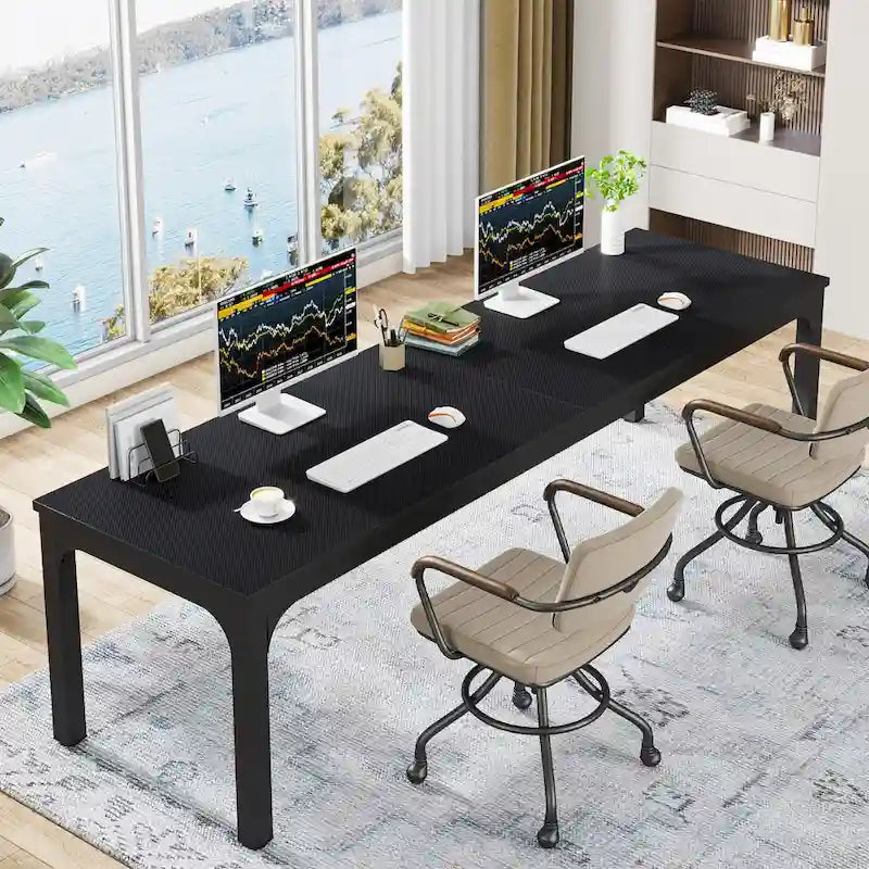 Bureau d'ordinateur extra-long de 200 cm pour 2 personnes