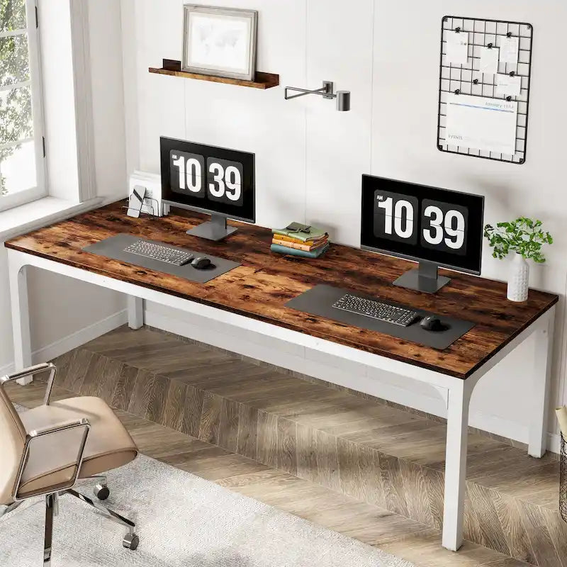 Bureau d'ordinateur extra-long de 200 cm pour 2 personnes