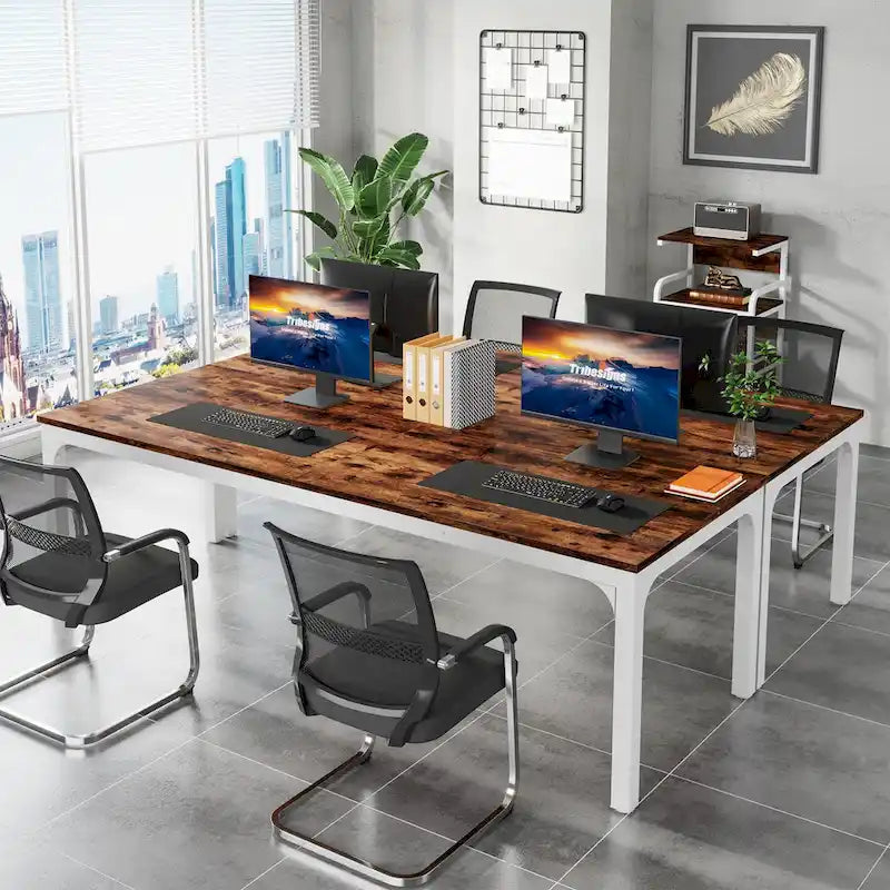 Bureau d'ordinateur extra-long de 200 cm pour 2 personnes