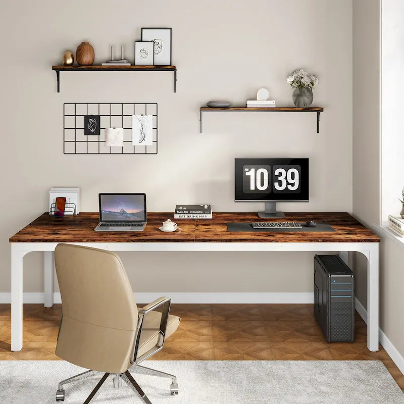 Bureau d'ordinateur extra-long de 200 cm pour 2 personnes