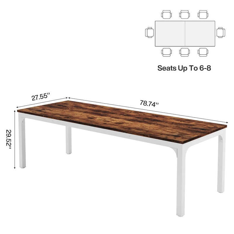 Bureau d'ordinateur extra-long de 200 cm pour 2 personnes