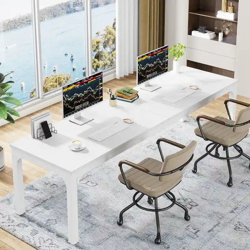 Bureau d'ordinateur extra-long de 200 cm pour 2 personnes