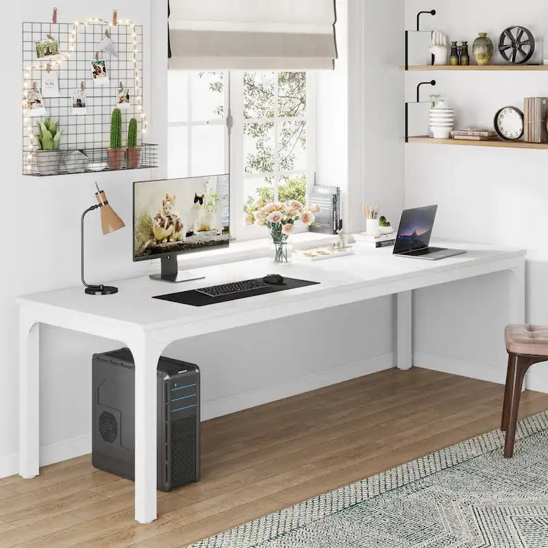 Bureau d'ordinateur extra-long de 200 cm pour 2 personnes