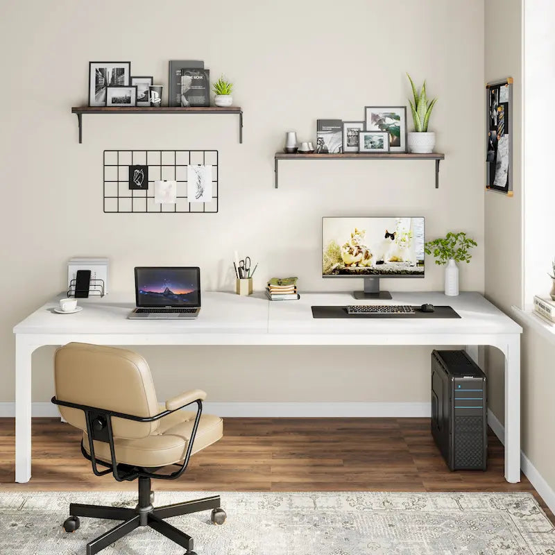 Bureau d'ordinateur extra-long de 200 cm pour 2 personnes