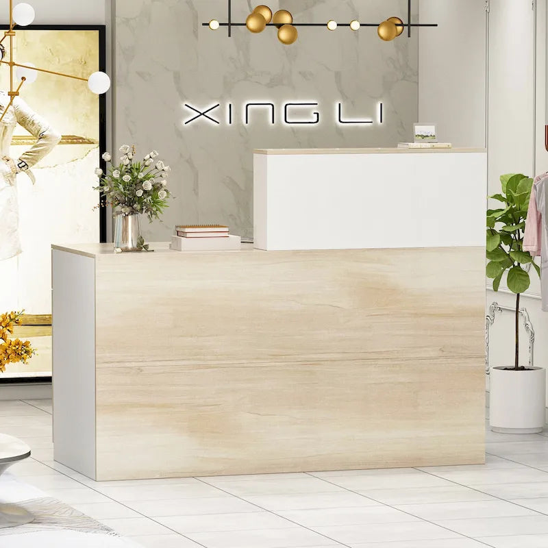 Comptoir de réception en bois avec rangement verrouillable par Timechee