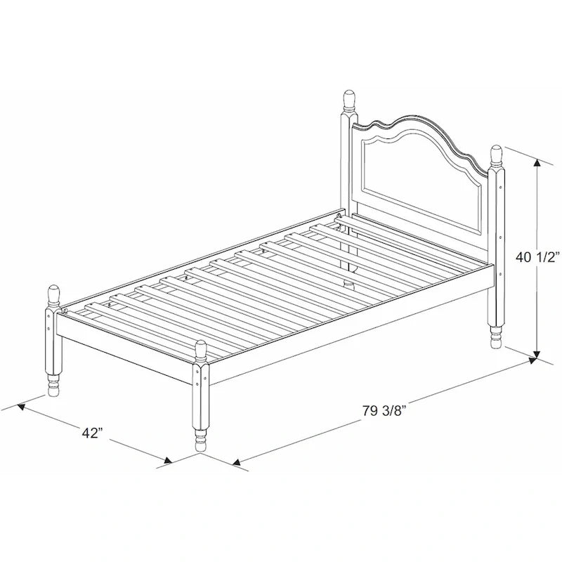 Lit plateforme avec tête de lit à panneaux Reston double en bois massif de Palace Imports