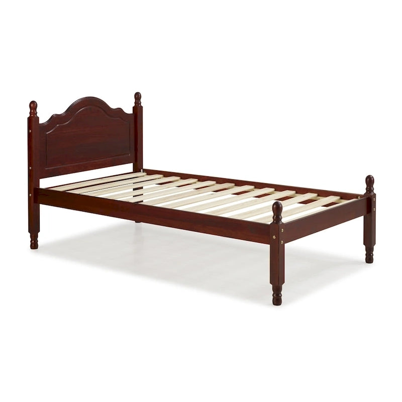 Lit plateforme avec tête de lit à panneaux Reston double en bois massif de Palace Imports