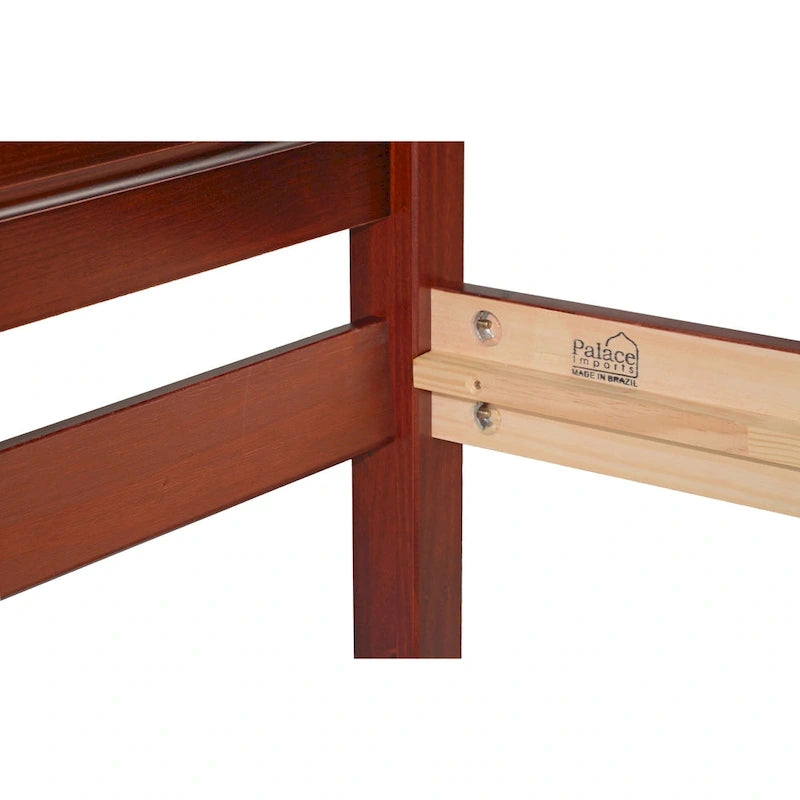 Lit plateforme avec tête de lit à panneaux Reston double en bois massif de Palace Imports
