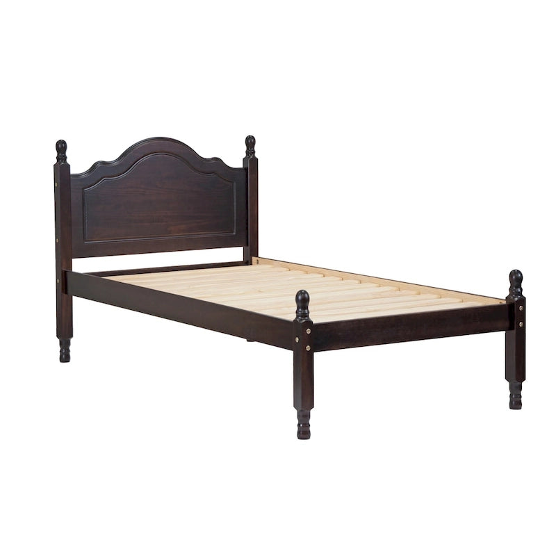 Lit plateforme avec tête de lit à panneaux Reston double en bois massif de Palace Imports