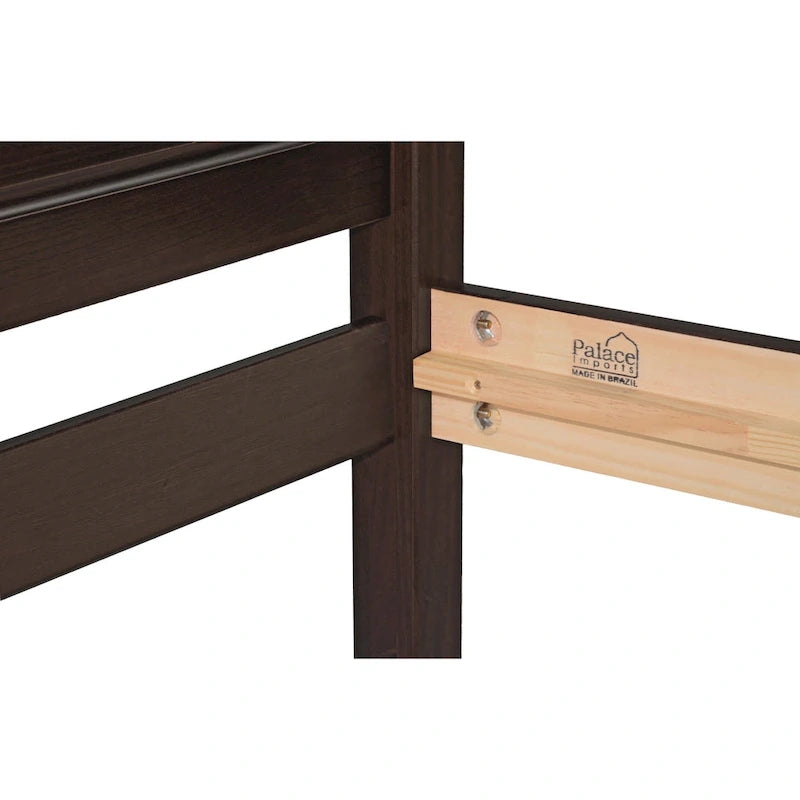 Lit plateforme avec tête de lit à panneaux Reston double en bois massif de Palace Imports
