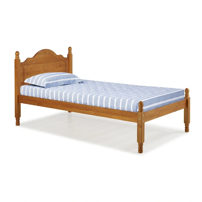 Lit plateforme avec tête de lit à panneaux Reston double en bois massif de Palace Imports