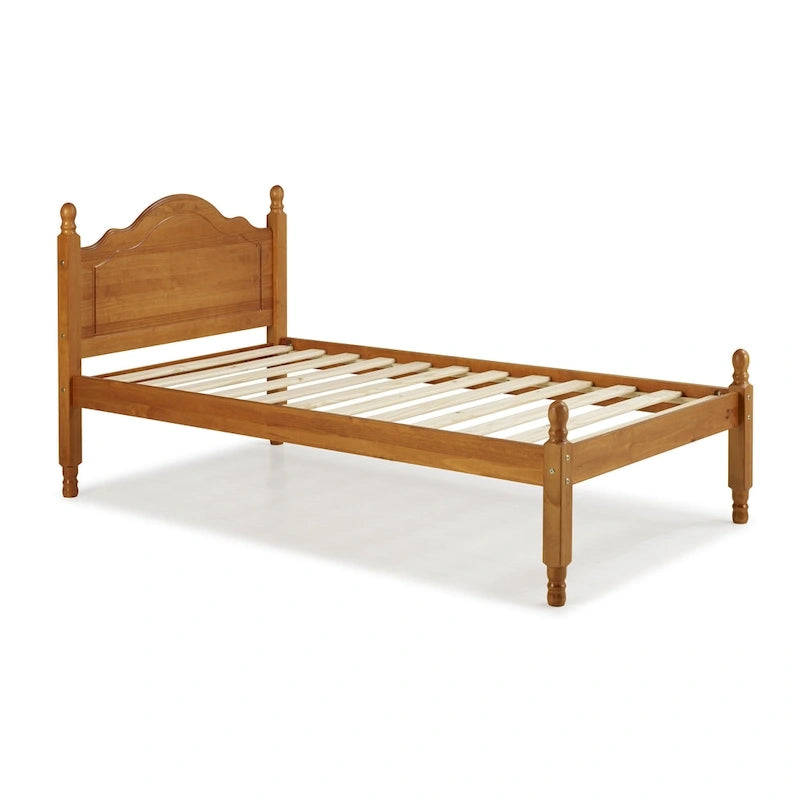 Lit plateforme avec tête de lit à panneaux Reston double en bois massif de Palace Imports