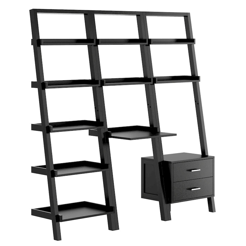 Ensemble bureau et étagères Bellamy 3 pièces, noir