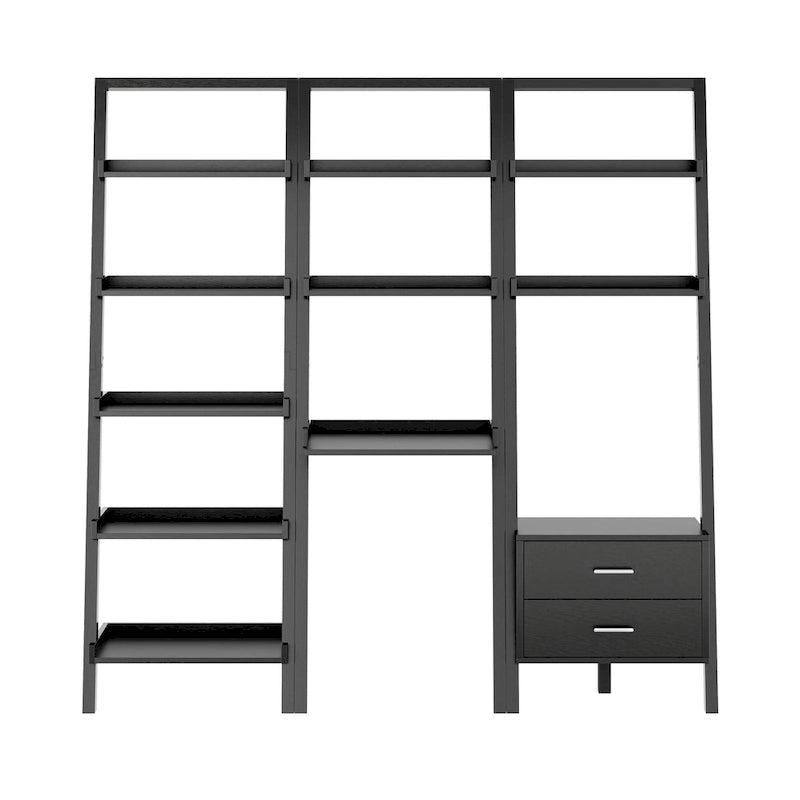 Ensemble bureau et étagères Bellamy 3 pièces, noir