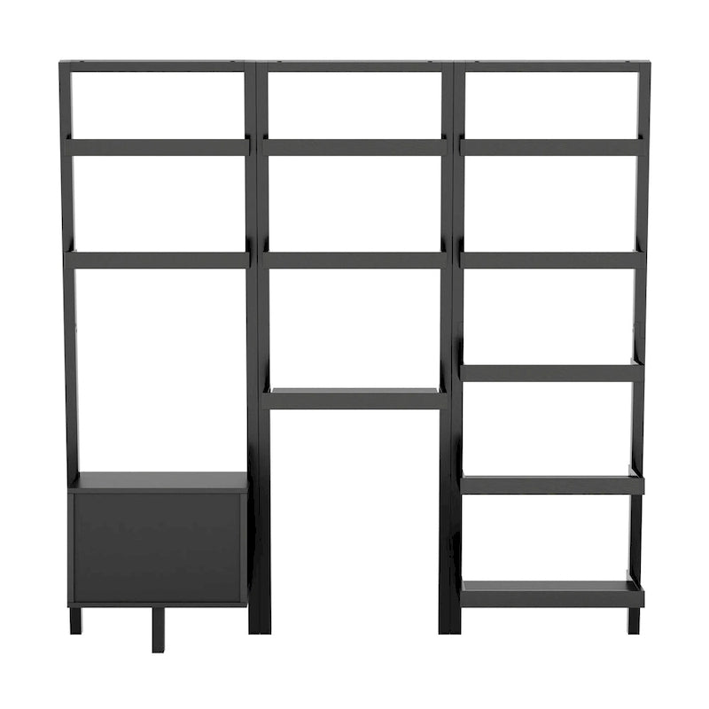 Ensemble bureau et étagères Bellamy 3 pièces, noir