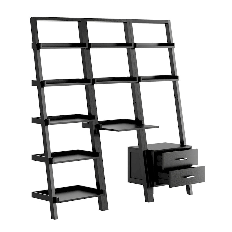 Ensemble bureau et étagères Bellamy 3 pièces, noir