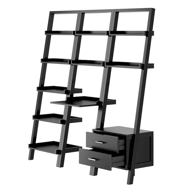 Ensemble bureau et étagères Bellamy 3 pièces, noir