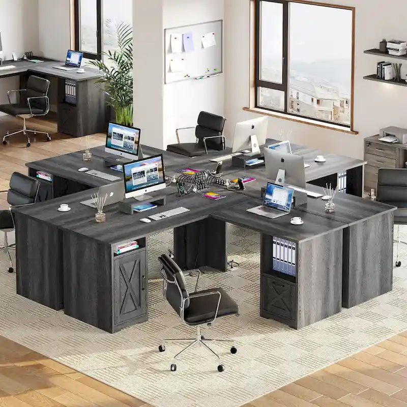 Bureau de jeu en L Moasis de 59 pouces avec support d'écran