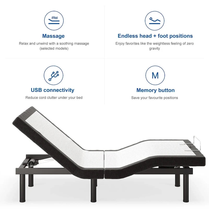 Lit ajustable massant à gravité zéro avec télécommande sans fil
