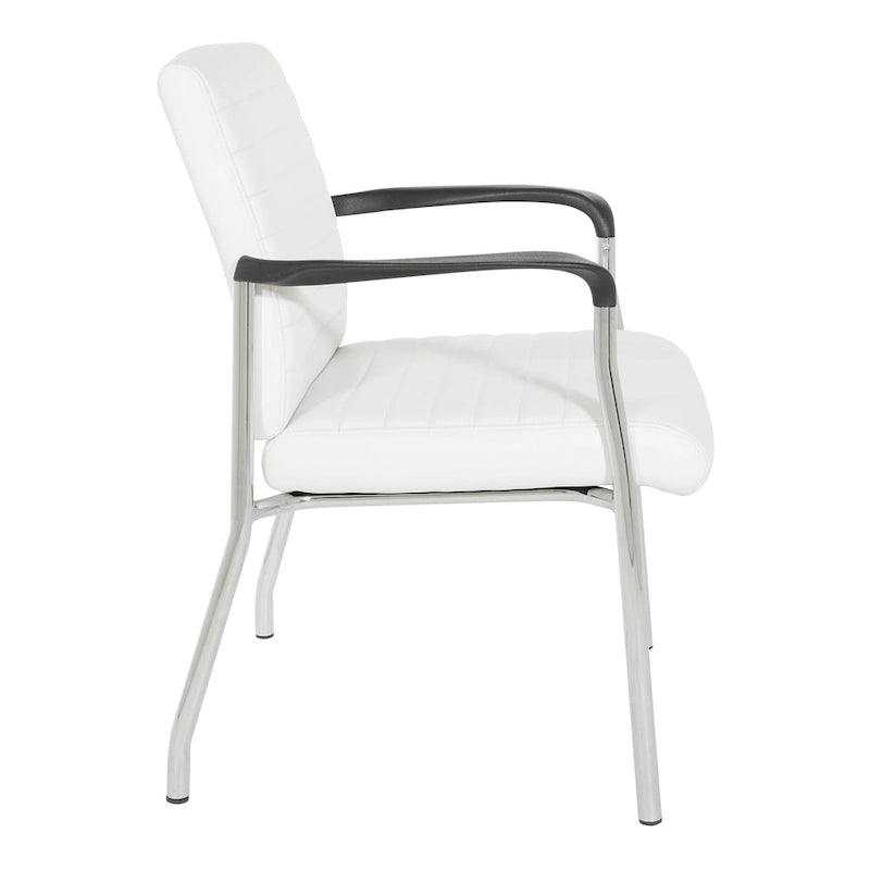 Chaise visiteur en similicuir et piétement chromé
