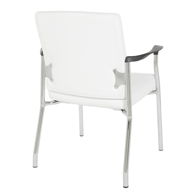Chaise visiteur en similicuir et piétement chromé