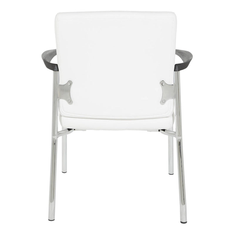 Chaise visiteur en similicuir et piétement chromé