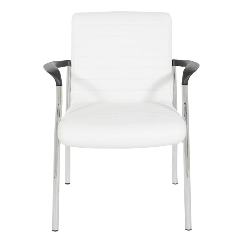 Chaise visiteur en similicuir et piétement chromé