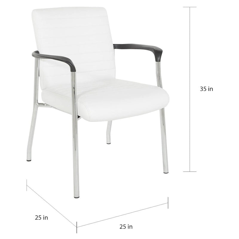 Chaise visiteur en similicuir et piétement chromé