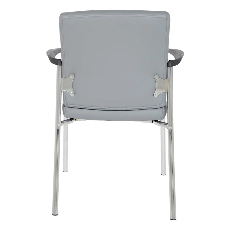 Chaise visiteur en similicuir et piétement chromé
